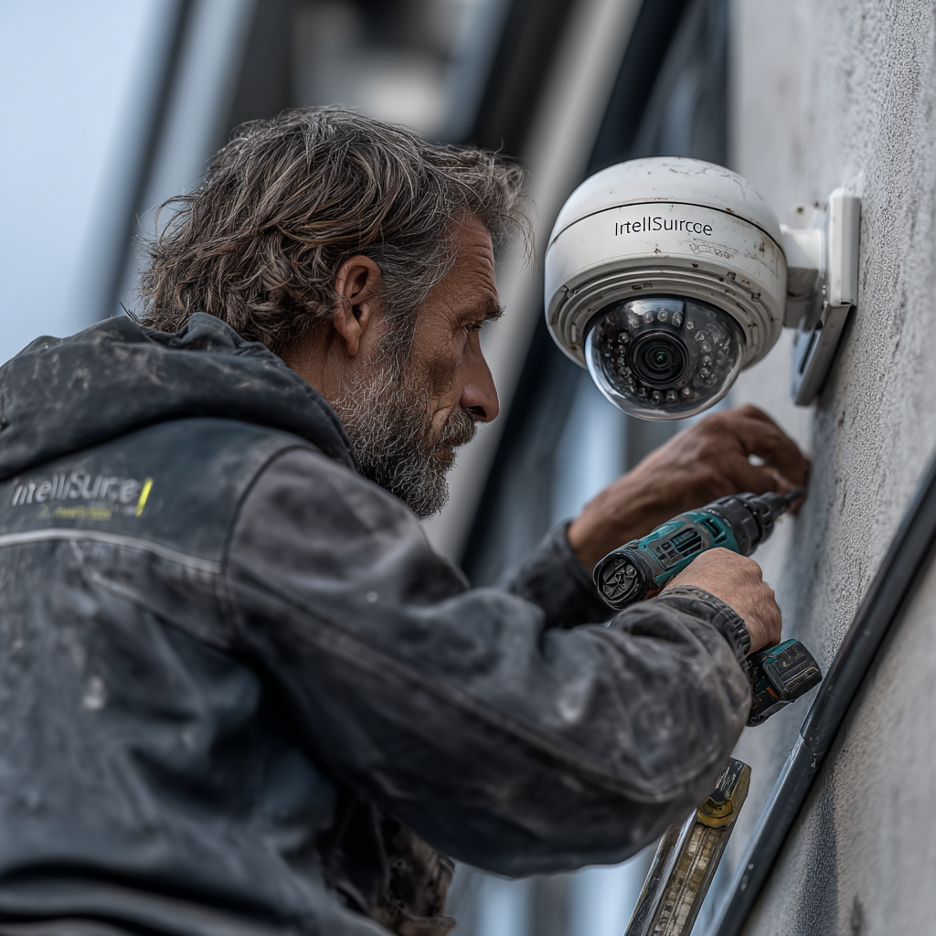 Montaż kamery monitoringu CCTV na elewacji domu jednorodzinnego – instalator InteliSecure